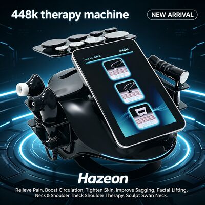 Hazeon 448Khz جهاز العلاج التيكار لعلاج الألم الطبيعي وخفض السيلوليت، تردد 448kHz، طاقة عالية 500W