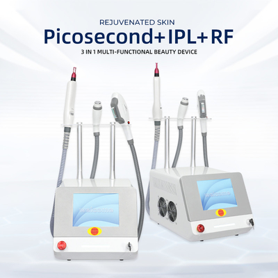 OEM إزالة الشعر إزالة الوشم إزالة الجلد تشديد الجهاز 3 مقبض RF Elight IPL Nd Yag Laser 5 في 1 آلة جمال متعددة الوظائف