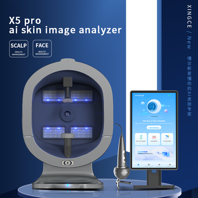 ماسح ضوئي للبشرة X5 Pro AI مقاس 21 بوصة، أداة اختبار صالون الوجه متعددة الطيف