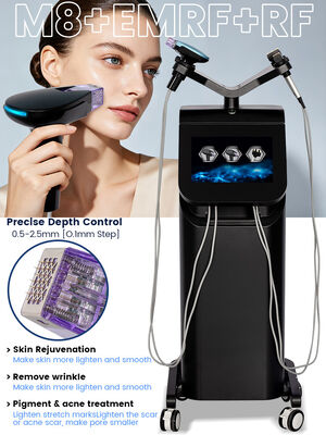 آلة تجميل M8 RF Microneedling مع 4 أجزاء يدوية لانتشار الطاقة العميقة وتشدد الجلد